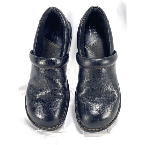 BOC Born Womens Clog Size 6 M/W Black Leather Round Toe Slip-On BC3433 - Picture 2 of 12